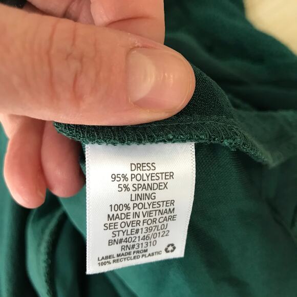 General Good Dress 2X Wrap Ruffle Textured Slinky Liquid Career Stretch Kelly - Picture 8 of 13